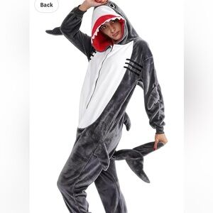 Unisex Shark Onesie in Gray and White